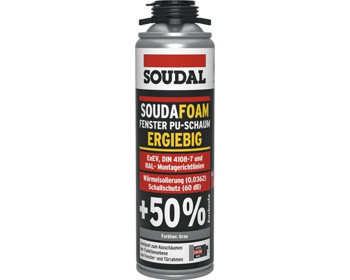 Soudal 1K window foam B2 extremely economical gray 500 ml