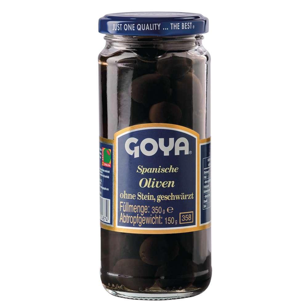 Spanish olives, pitted, blackened