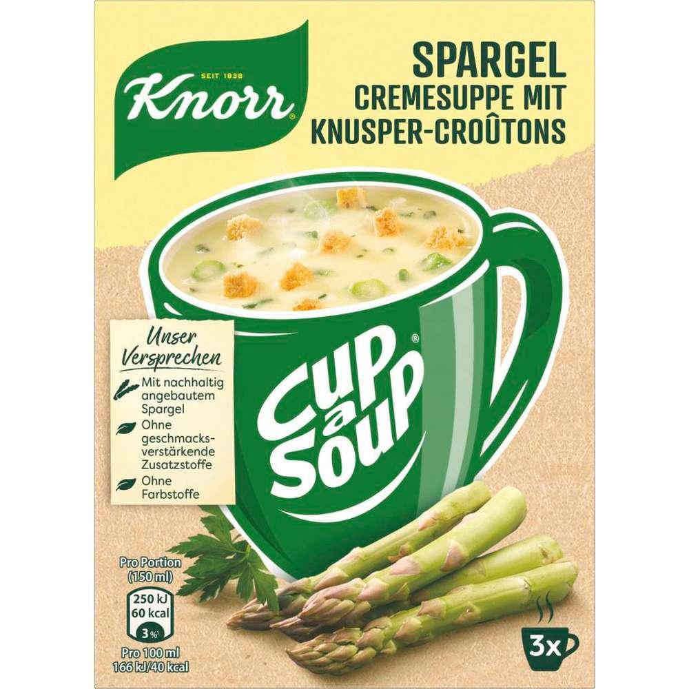 Asparagus cream soup with crispy croutons