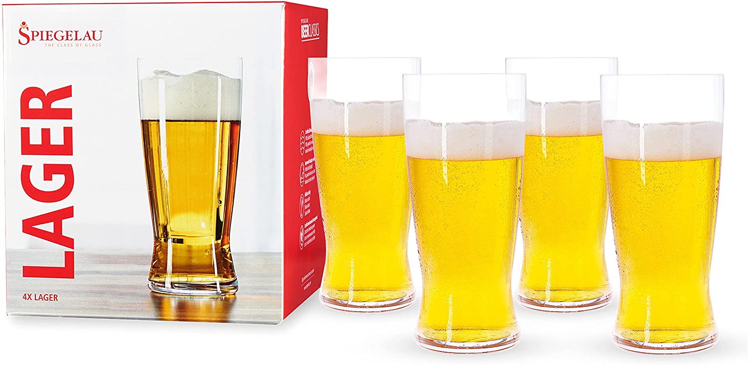 Spiegelau & Nachtmann Spiegelau 4991971 17.10 x 17.10 x 19 cm Beer Classics Lager Glass, Set of 4, Transparent