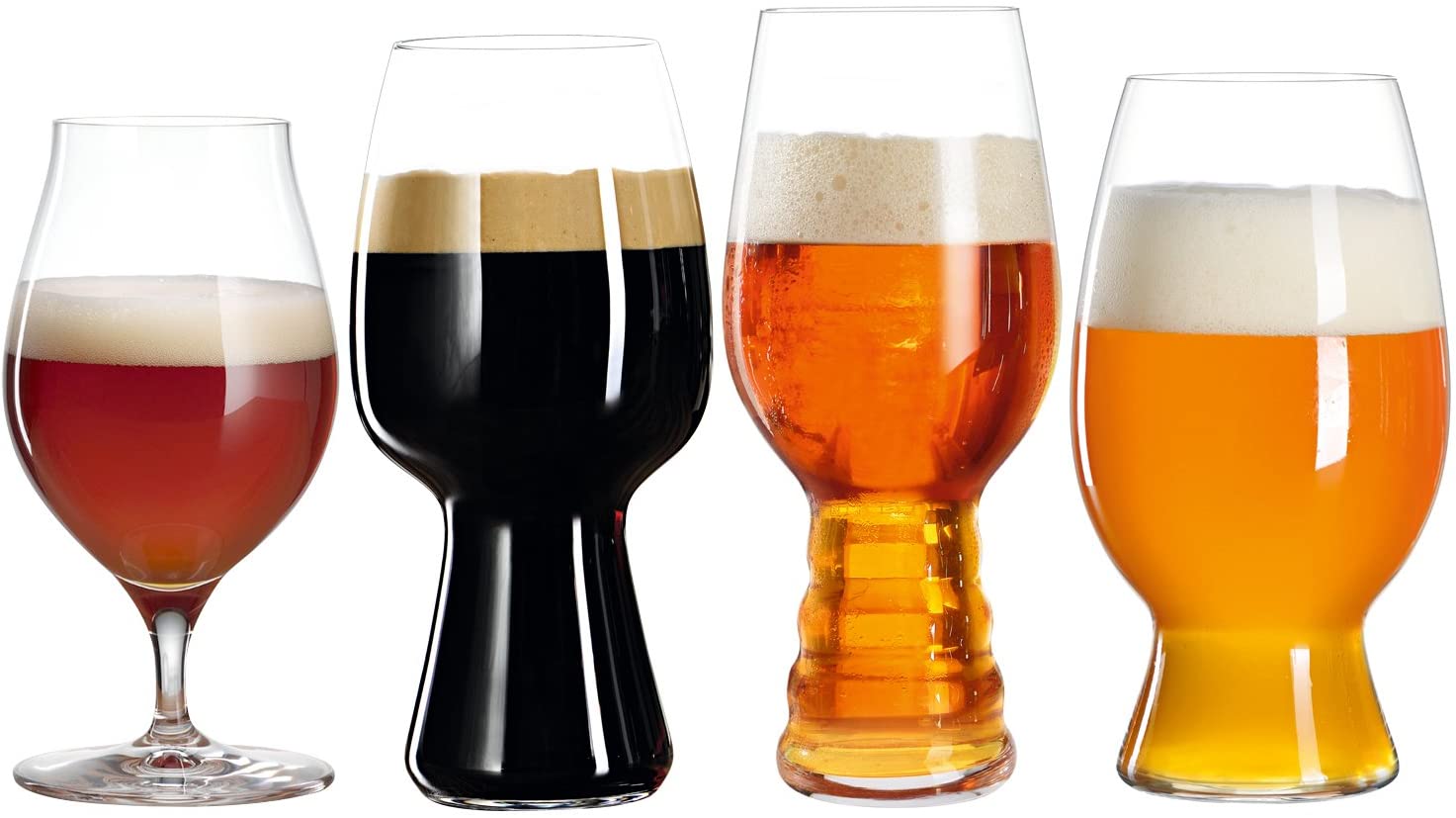 Spiegelau & Nachtmann, 4 Piece Beer Tasting Glass Set, IPA/Stout/Witbeer/Barrel Aged Beer, Crystal Glass, Craft Beer Glasses, 4991697