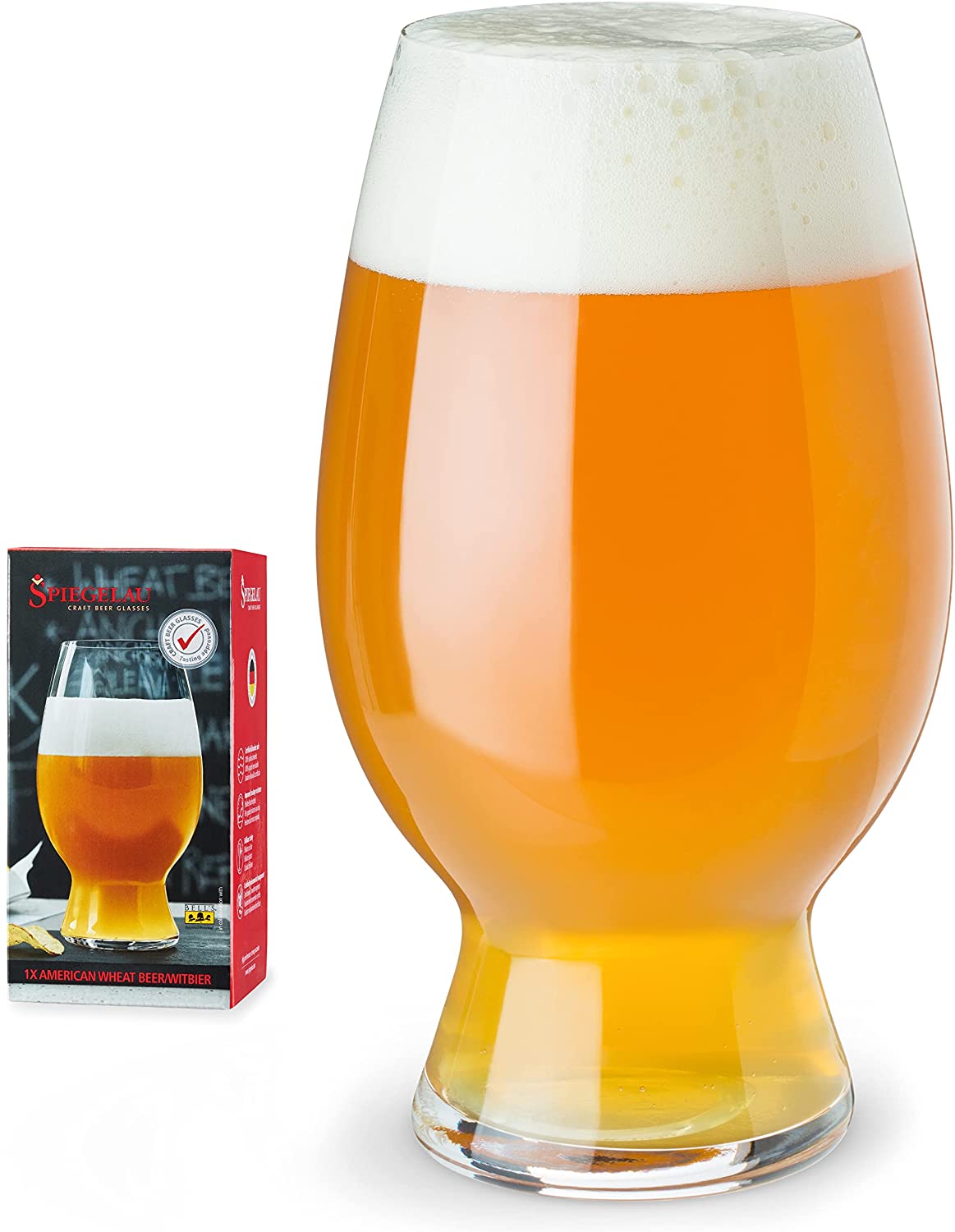 Spiegelau & Nachtmann, Motor Beer Glass for American Wheat Beer/Witbier, Crystal Glass, 750 ml, Craft Beer Glasses, 4992553