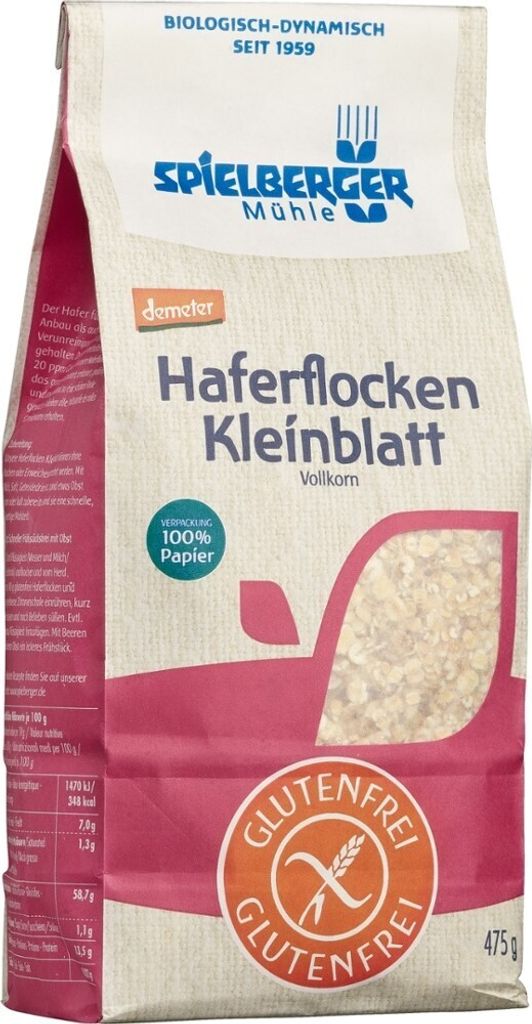 Spielberger Mühle Haferflocken Kleinblatt Vollkorn demeter 475g