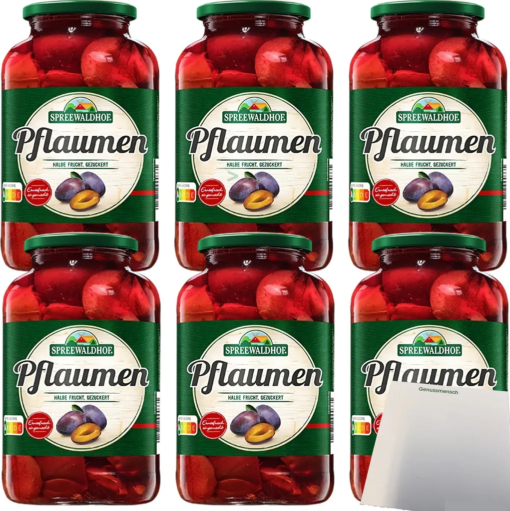 Spreewaldhof plum half fruit 6-pack (6x680g jar) + usy block
