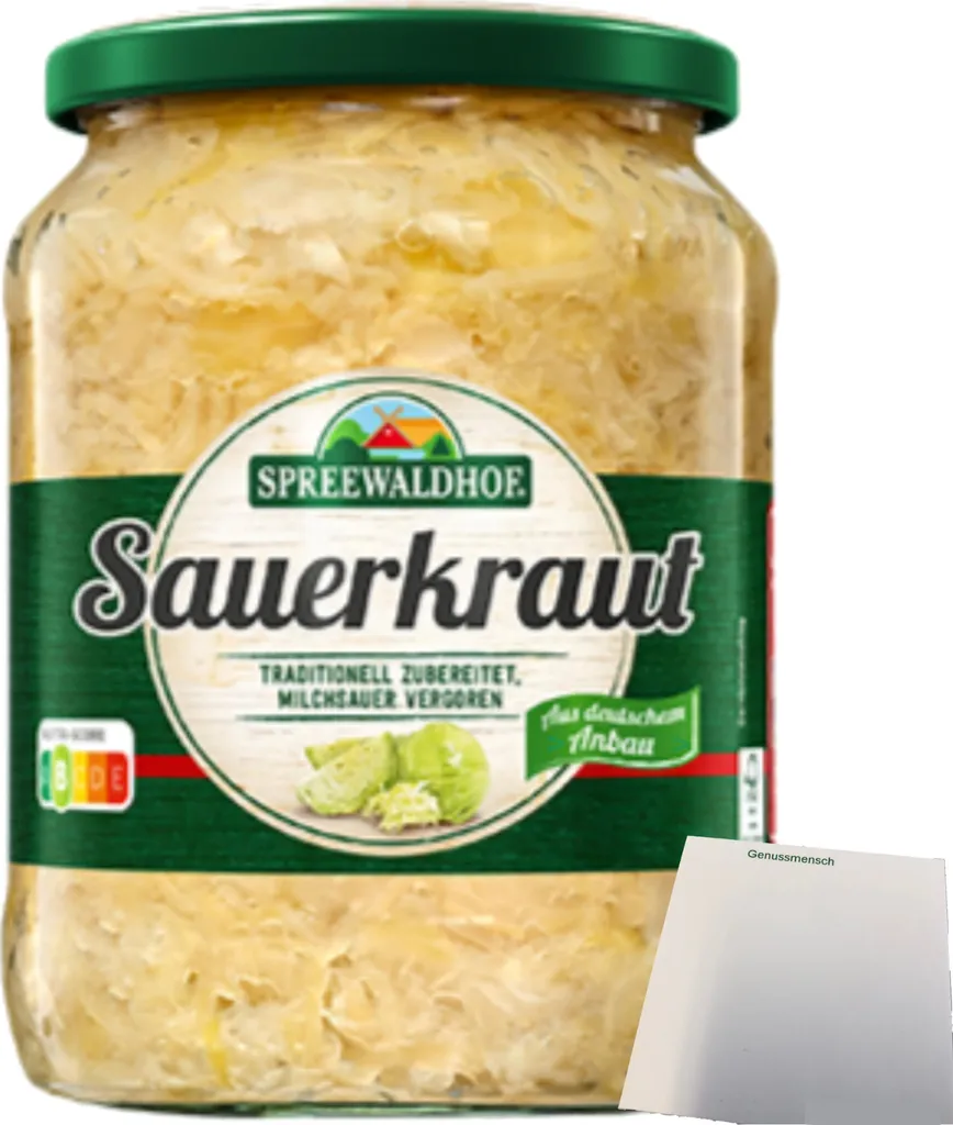 Spreewaldhof Sauerkraut traditionally prepared 1 pack (680g jar) + usy block