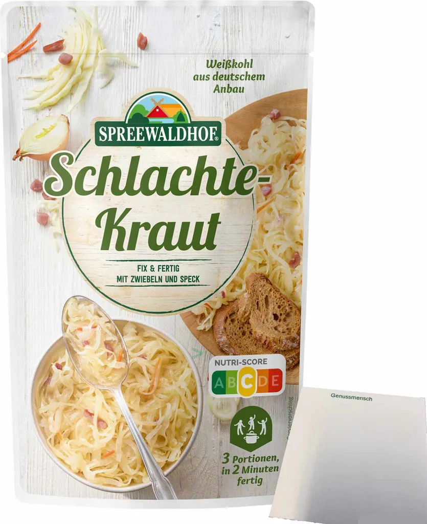 Spreewaldhof Schlachtekraut Ready-to-Use with Onions and Bacon (400g Pack) + usy Block