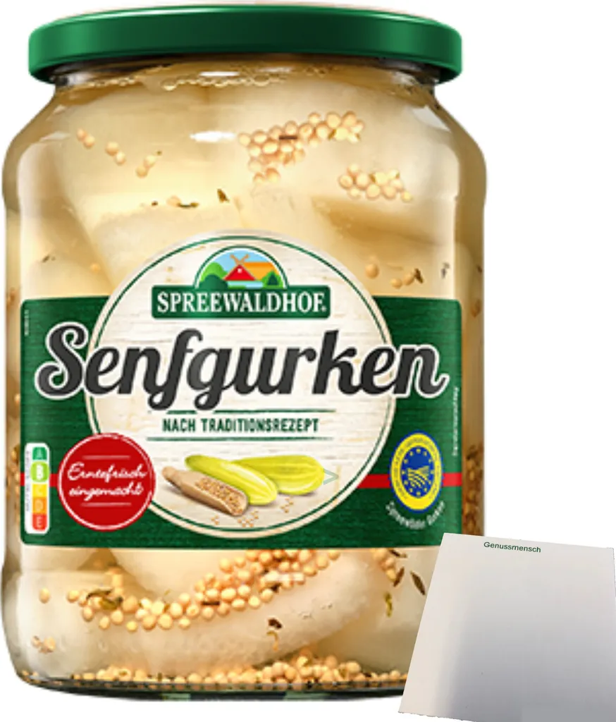 Spreewaldhof mustard pickles traditionally seasoned (670g jar) + usy block