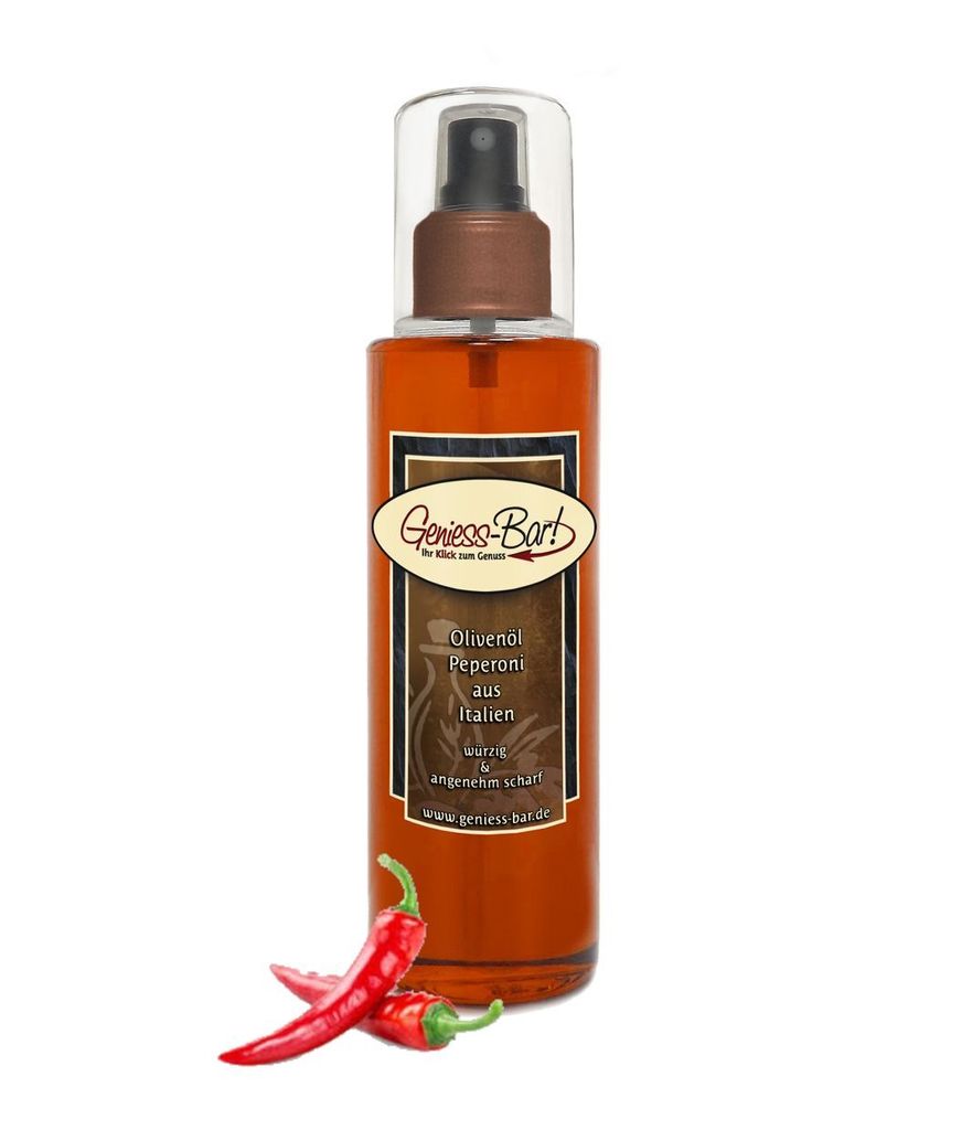 Sprühöl Peperoni Olivenöl aus Italien 0,26L Sprühflasche fruchtig, würzig kaltgepresst Pumpspray
