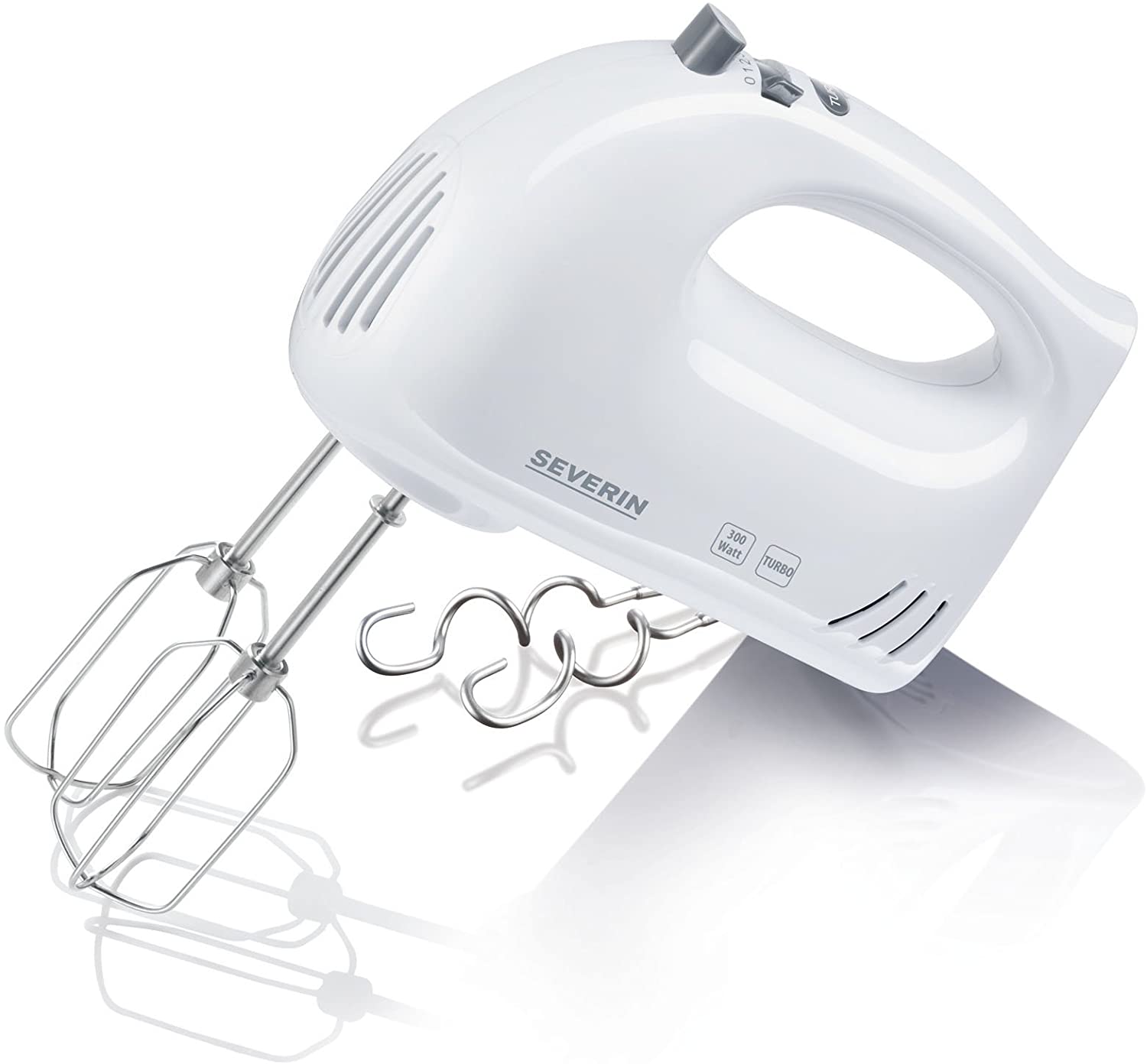 SEVERIN Hand mixer approx. 300 W, 5 speed settings, turbo, 2 whisks, 2 dough hooks