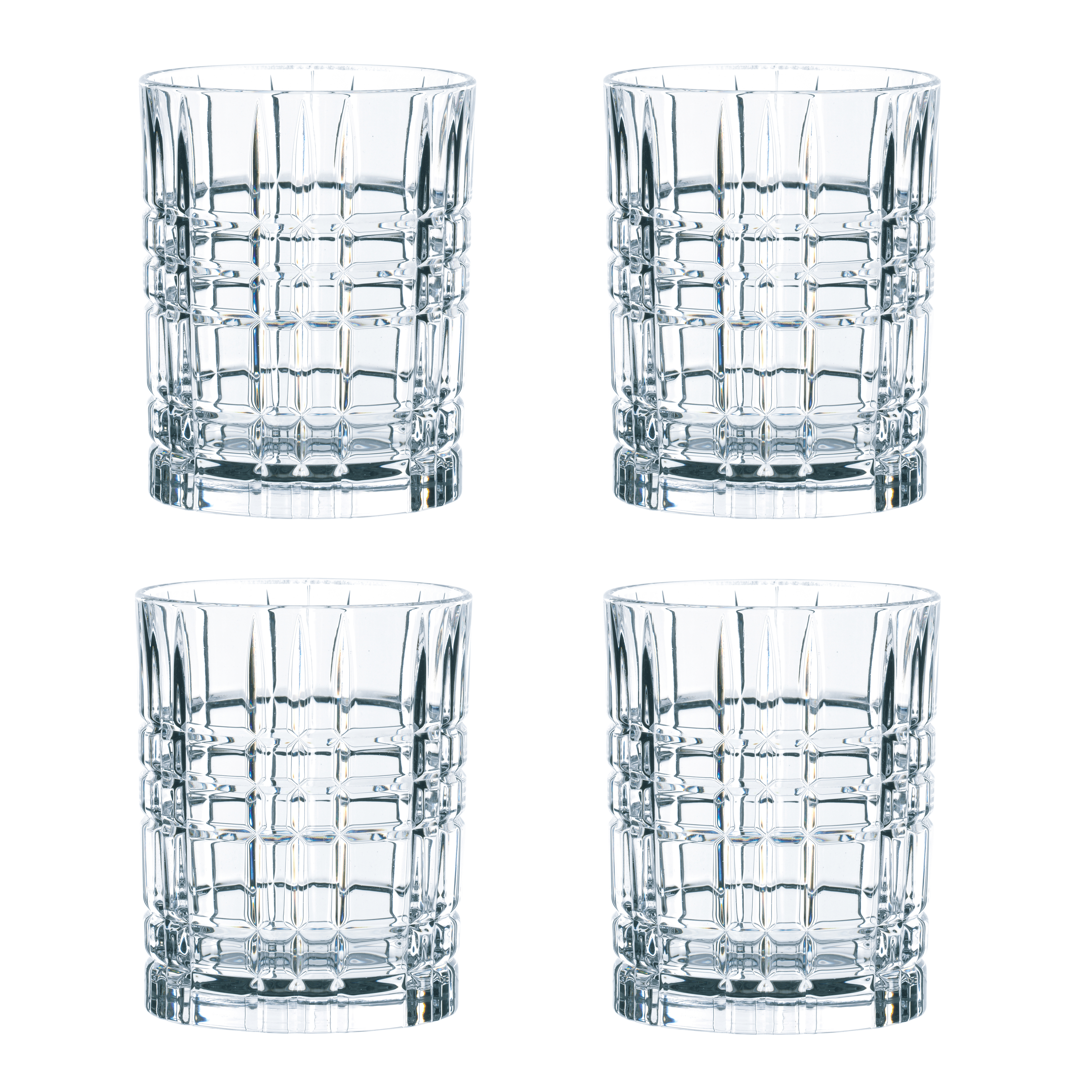 Square Whisky Glass 34cl 4-Pack