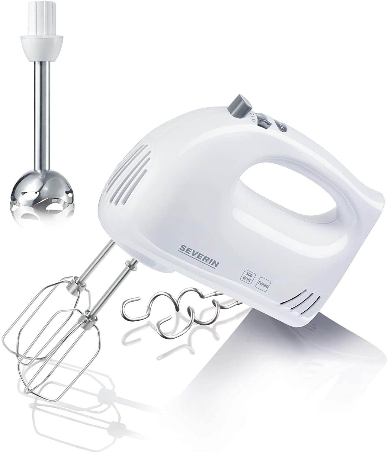 Severin S73822 Hand Blender with Hand Blender Attachment, Approx. 300 W, HM 3822, White/Grey