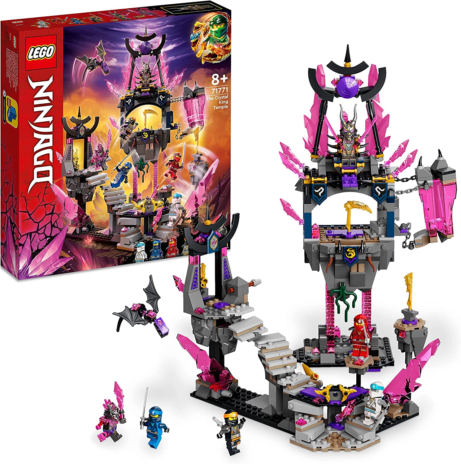 LEGO 71771 NINJAGO The Temple of the Crystal Royal Playset with Mini Figures Cole, Zane, Kai and Jay, Action Toy for Children from 8 Years