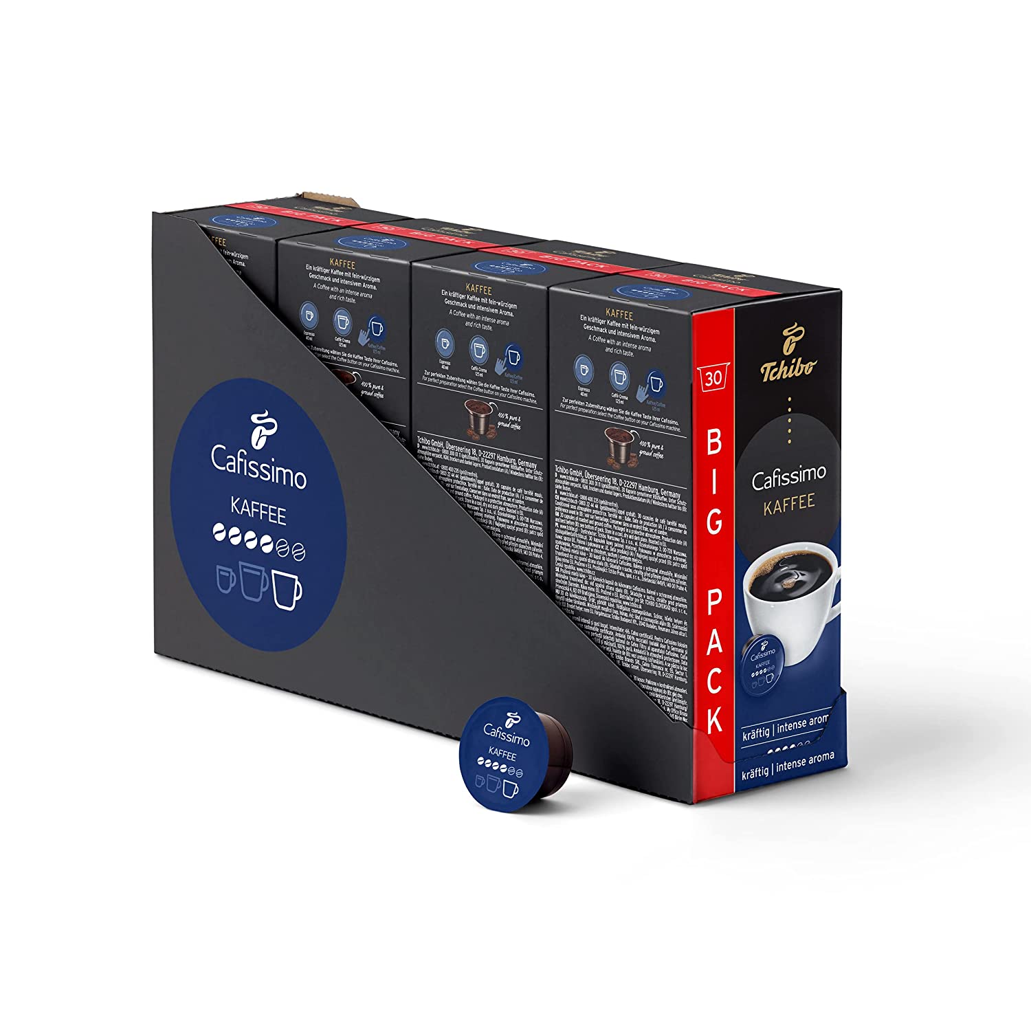 Tchibo cafissimo coffee strong coffee capsules, 120 pieces-4x30 capsules (coffee, intensive and fine-spicy aroma), sustainable & fair trade