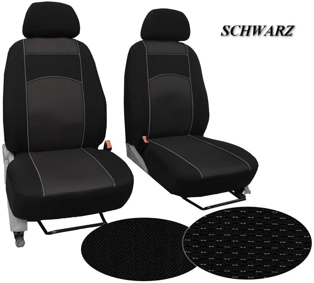 Customised, Model Specific Seat Cover Driver and Passenger Seat Suitable for VW CRAFTER Fabric Type VIP. Super Quality. Includes Black Design in Picture.