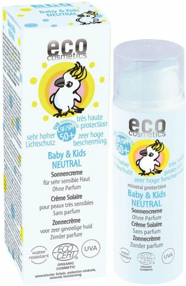 eco cosmetics Organic Baby & Kids Sun Cream SPF 50 Neutral (1 x 50 ml). White