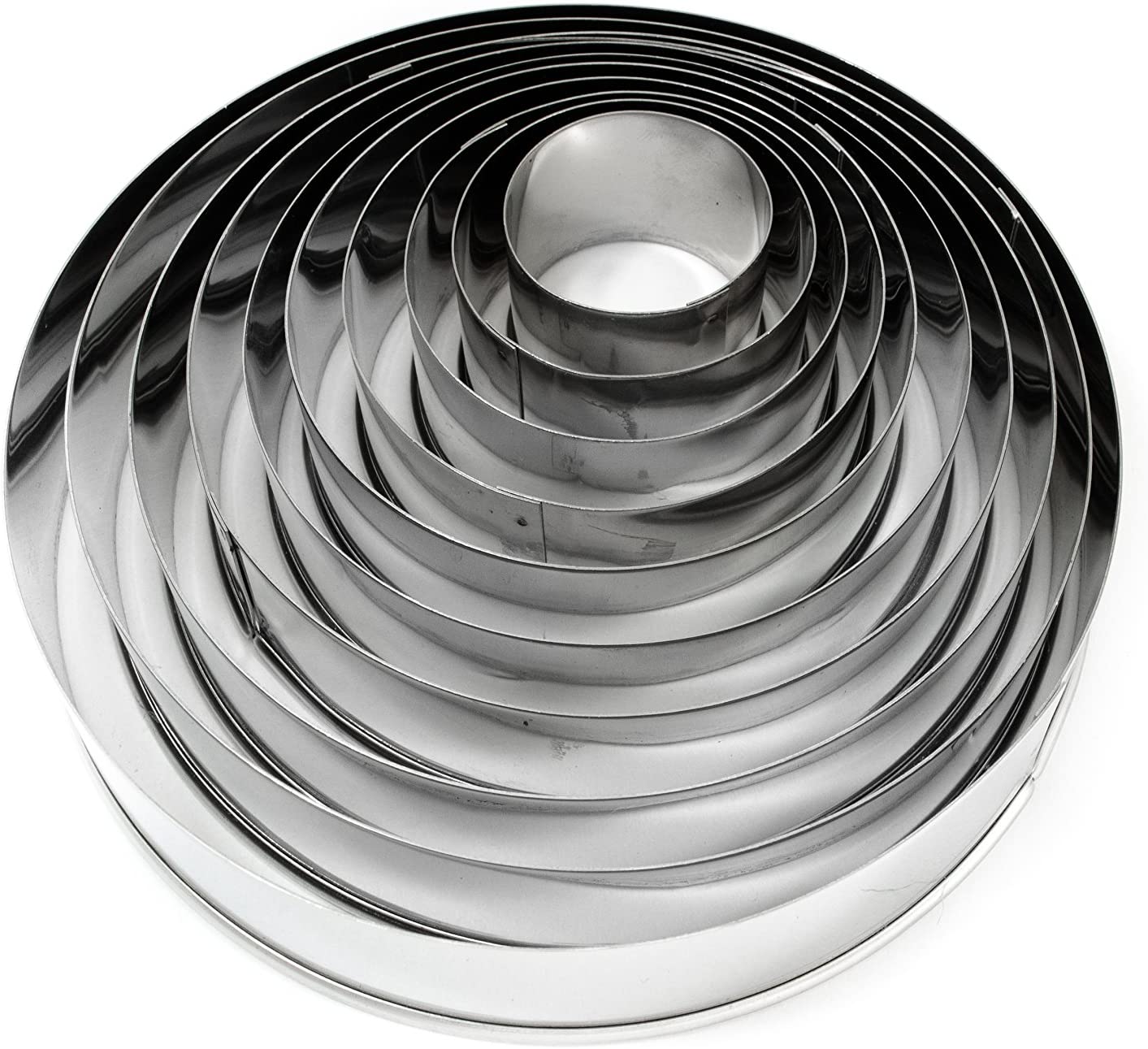 Städter 008052 Rings Set of 10 Tin Stainless Steel