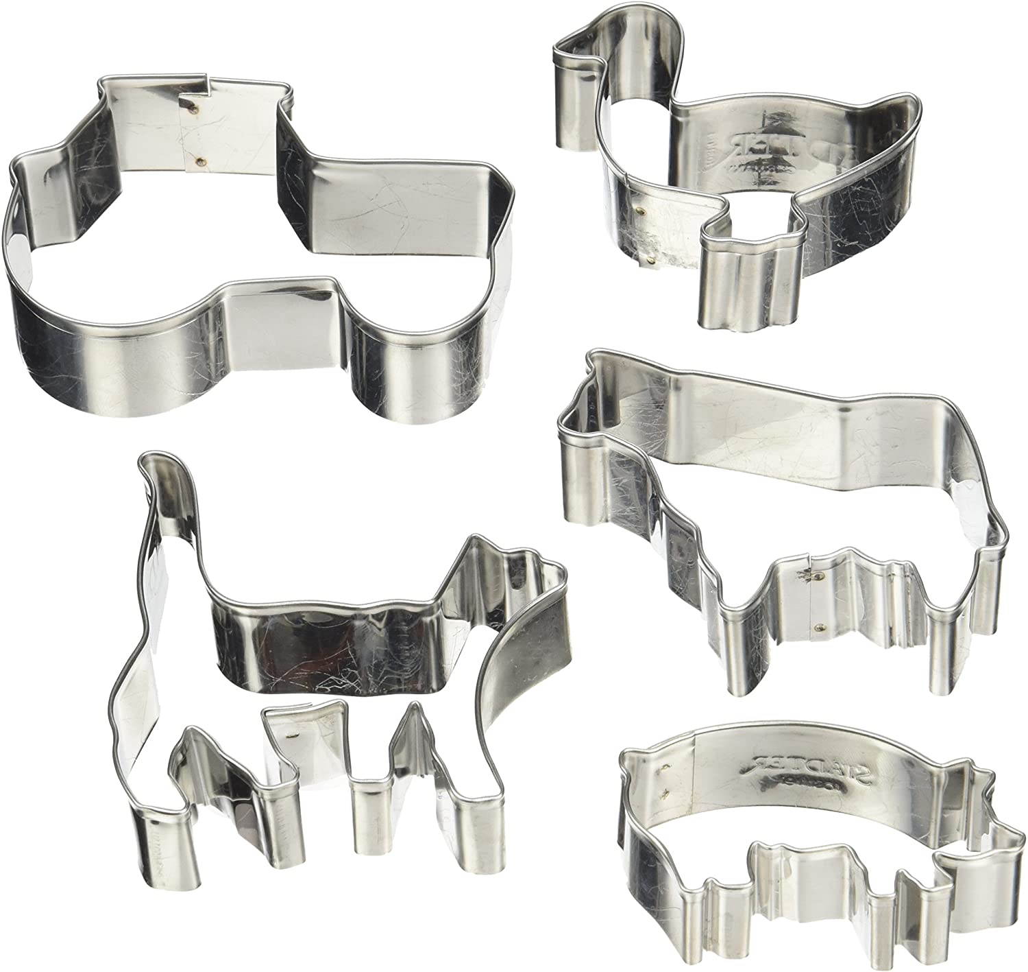 Städter 023864 Cookie Cutter Set 5 Pieces Farm Theme Stainless Steel
