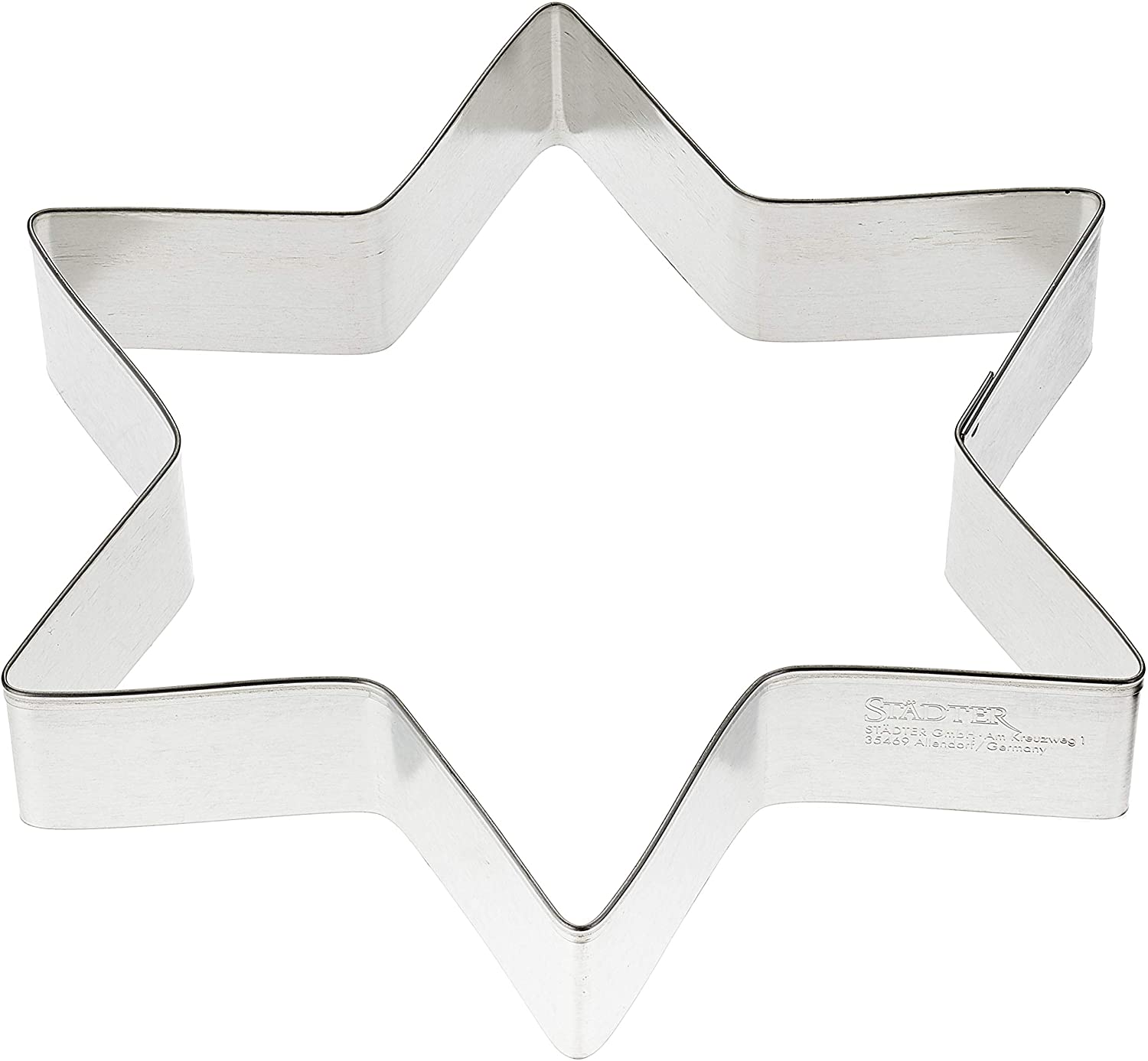 Städter Star diameter 18.0/3.0 cm high, tinplate, silver, 18 x 18 x 3 cm