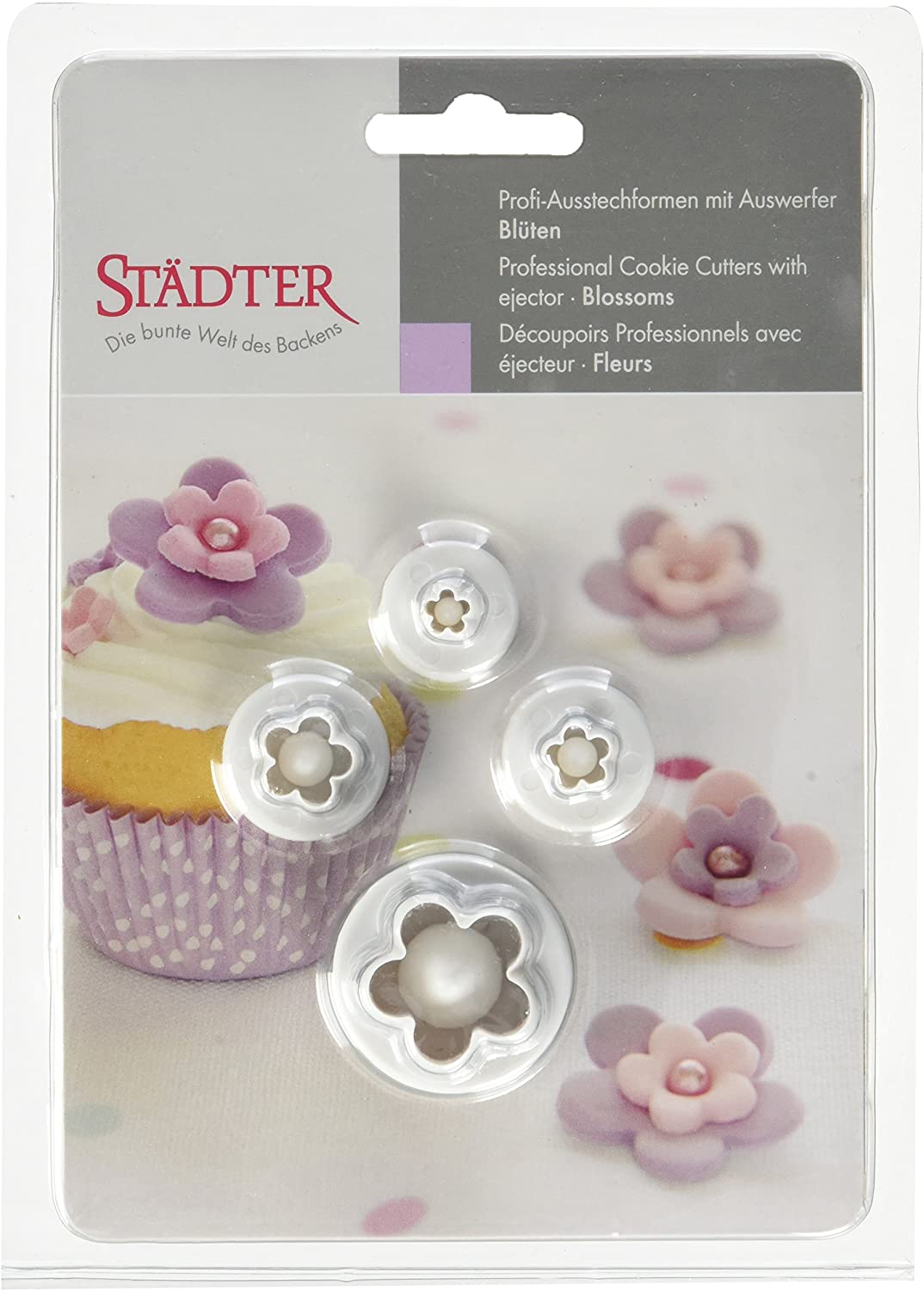 Staedter Städter 171046 Flowers Set of 4 with Pusher