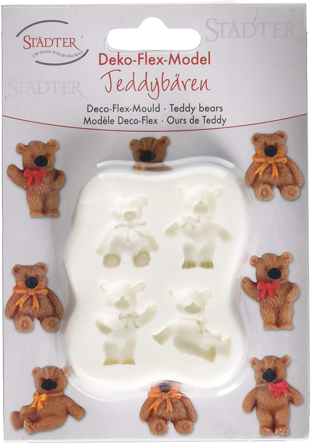 Staedter Städter 257283 Flexible Model Teddy Bear Set of 4 Relief Form