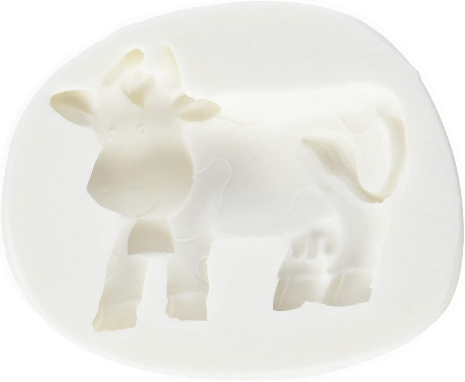 \'Städter 257467 Flexible Silicone Mould – Model Cow, White, 7 x 5.5 x 3 cm