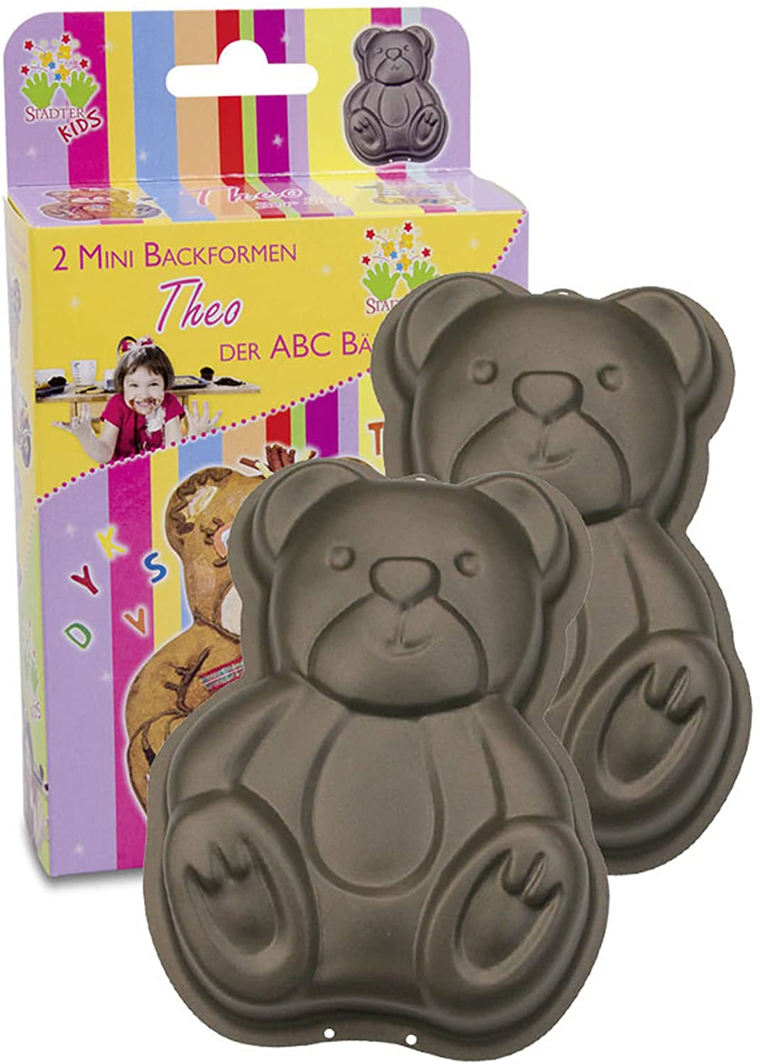 Städter 521117 Theo the ABC Bear Baking Mould, Set of 2 11 cm