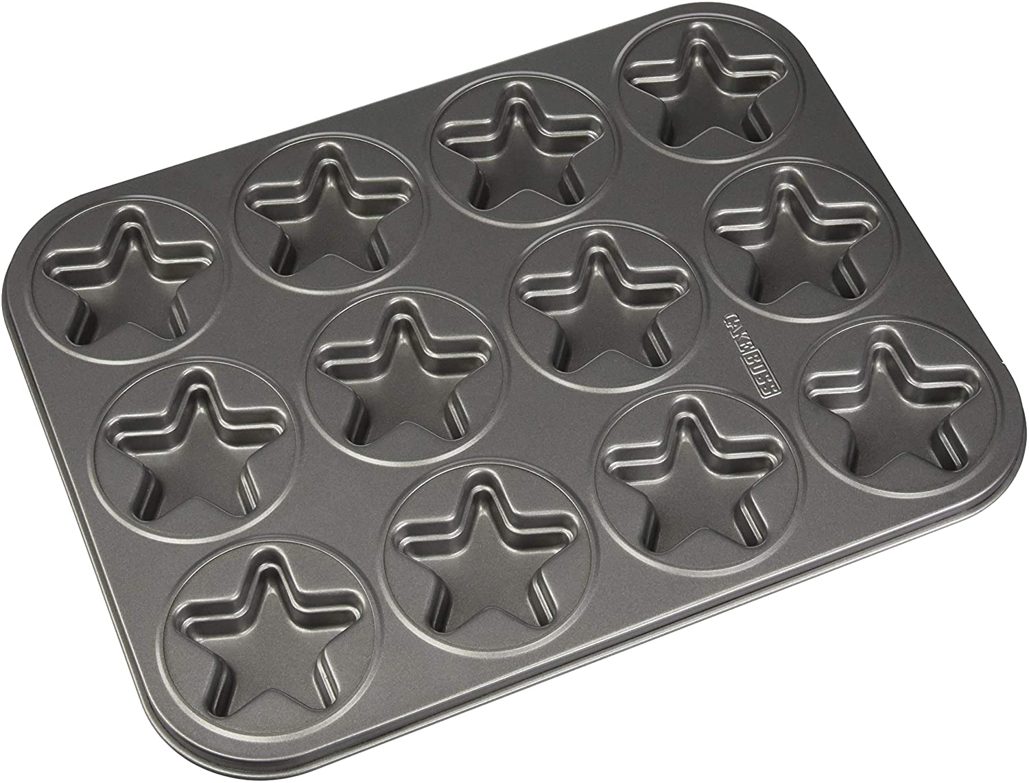 Staedter Städter CB58873 Cake Boss Star Moulds, Set of 12 Stainless Steel Diameter 7 cm, silver, 35 x 27 x 5 cm