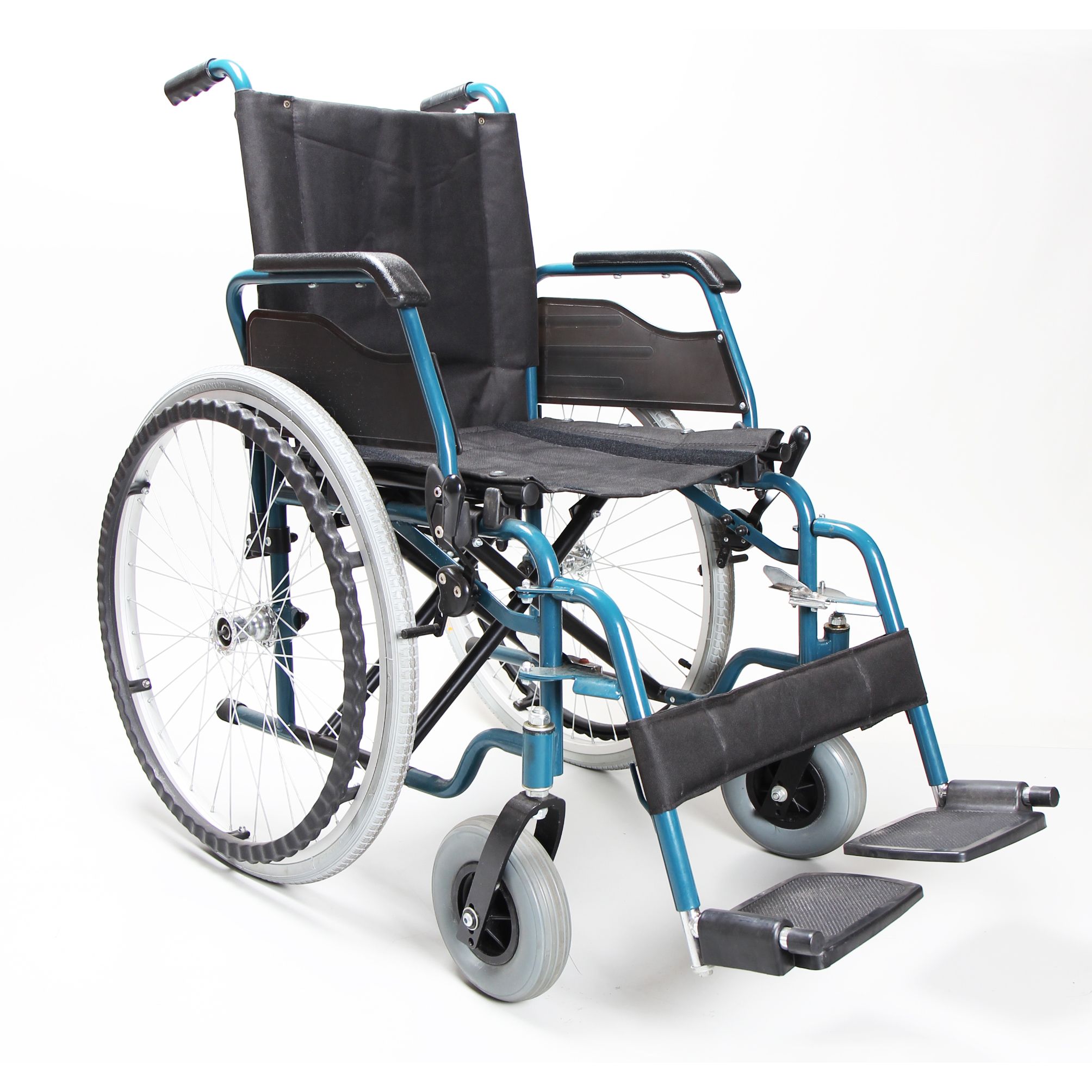 Steel wheelchair ECON 220 41 or 43 cm up to 120kg BLUE