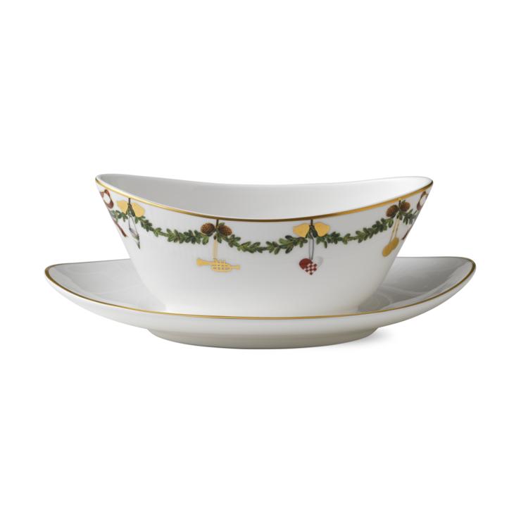 Royal Copenhagen Star Fluted Christmas Sauce Dish