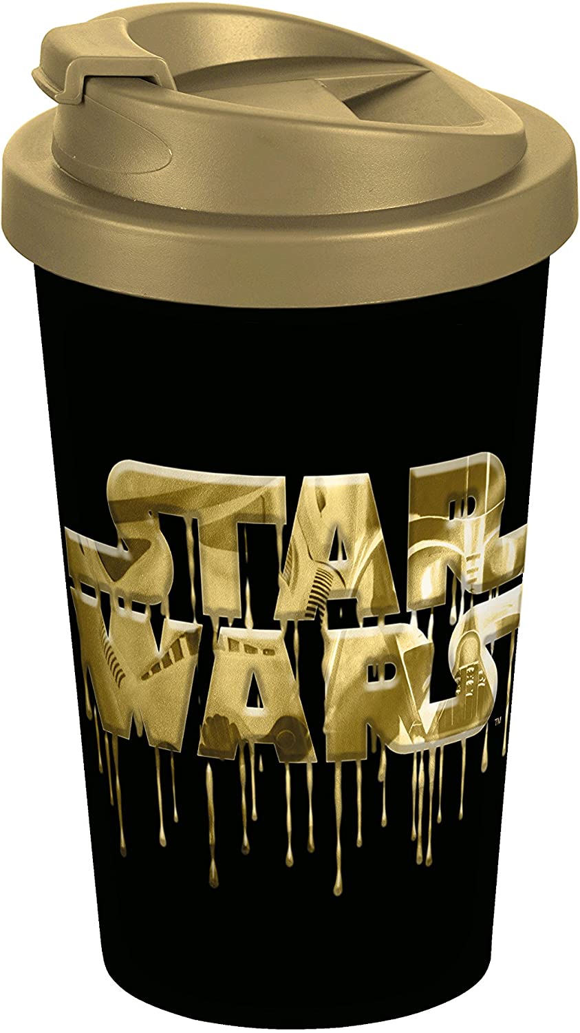 Star Wars Coffee To Go Mug Logo 400 ml plastic black/gold, 9 x 9 x 16.5 cm