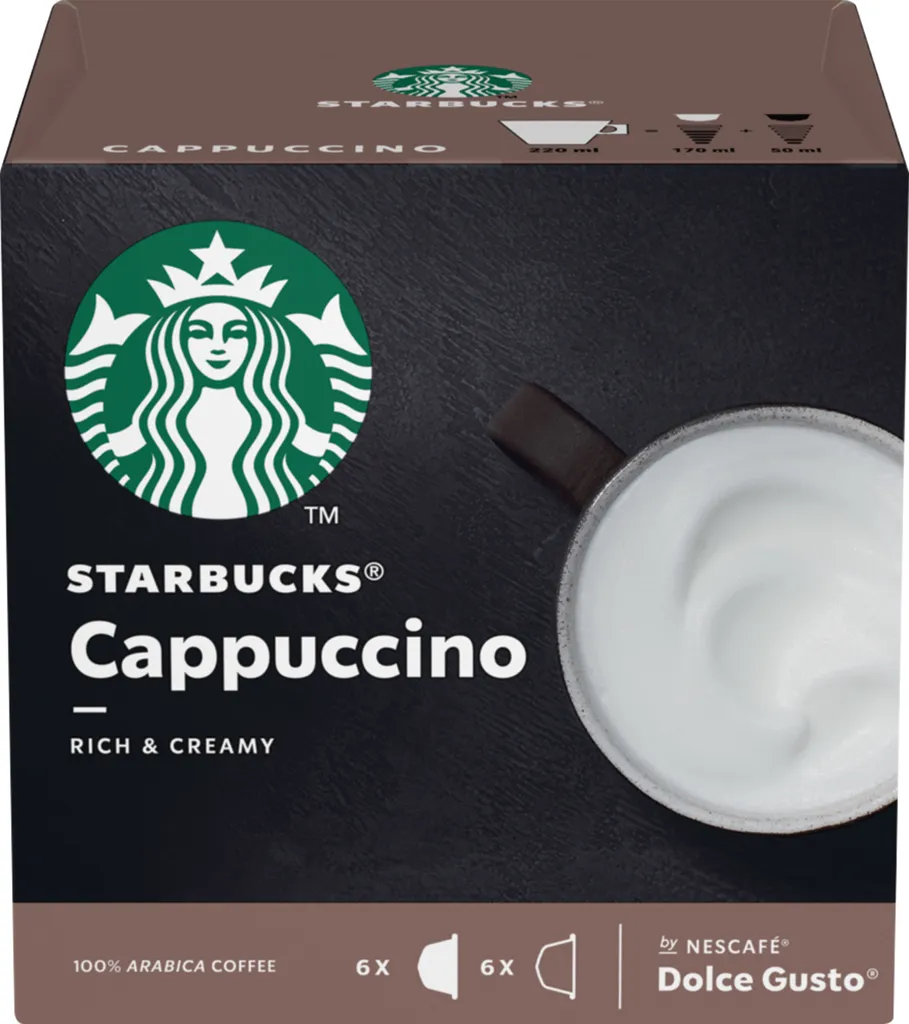 Starbucks by Nescafe Dolce Gusto 12 capsules Cappuccino Rich and Creamy Arabica Coffee 120g
