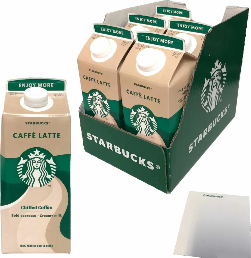 Starbucks Multiserve Caffè Latte Chilled Coffee 6-Pack (6x750ml pack) + usy Block
