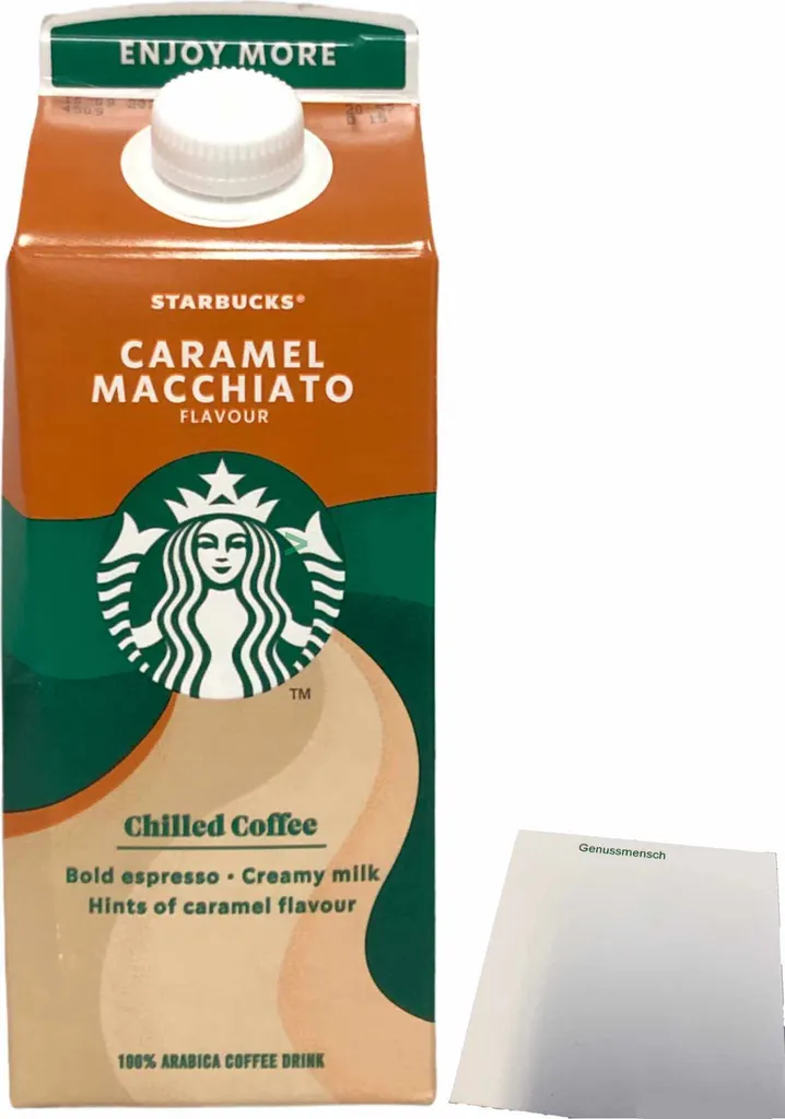 Starbucks Multiserve Caramel Macchiato Chilled Coffee (750ml pack) + usy Block