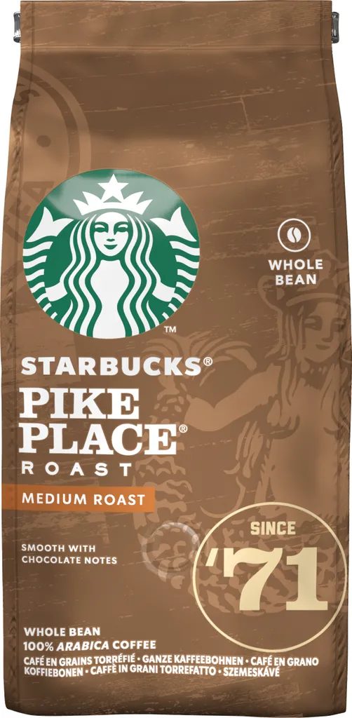 Starbucks Pike Place Roast, Medium, Whole Bean, 200 g