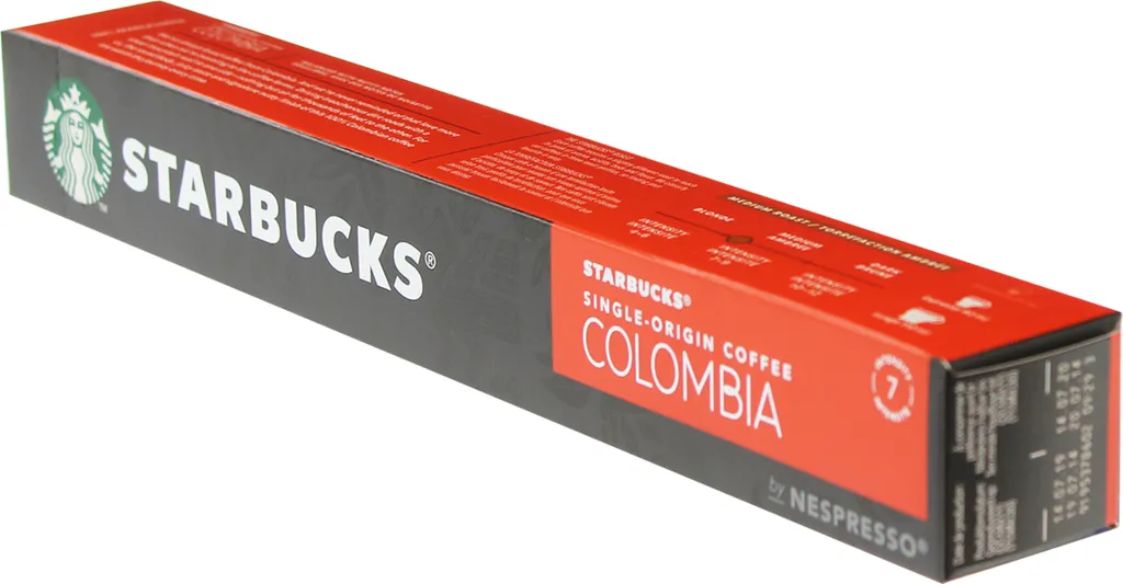 Starbucks Single Origin Colombia Coffee, Medium Roast, Roasted Coffee, Nespresso Compatible, Coffee Capsules, 10 Capsules