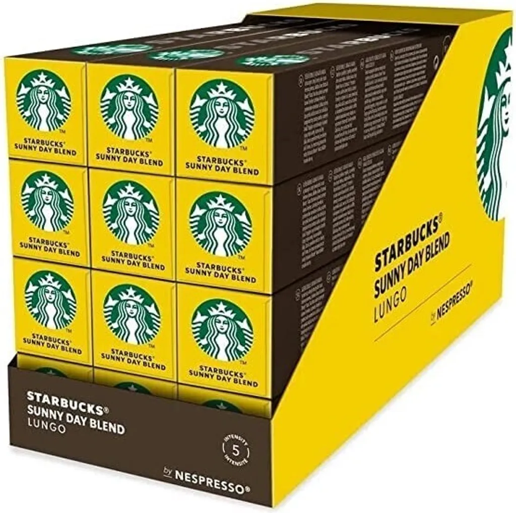 Starbucks Sunny Day Blend Lungo by Nespresso Blonde Roast Coffee (12 x 10 capsules)