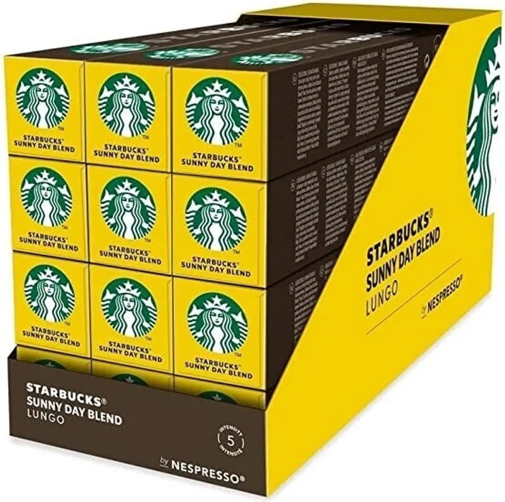 Starbucks Sunny Day Blend Lungo by Nespresso Blonde Roast Coffee (12 x 10 capsules)