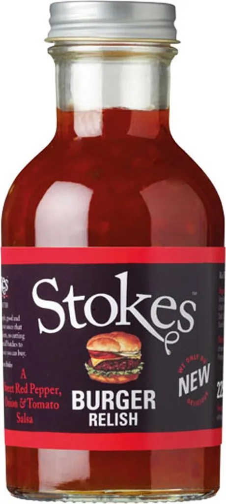 Stokes Burger Relish made with peppers, onions and tomatoes 265ml