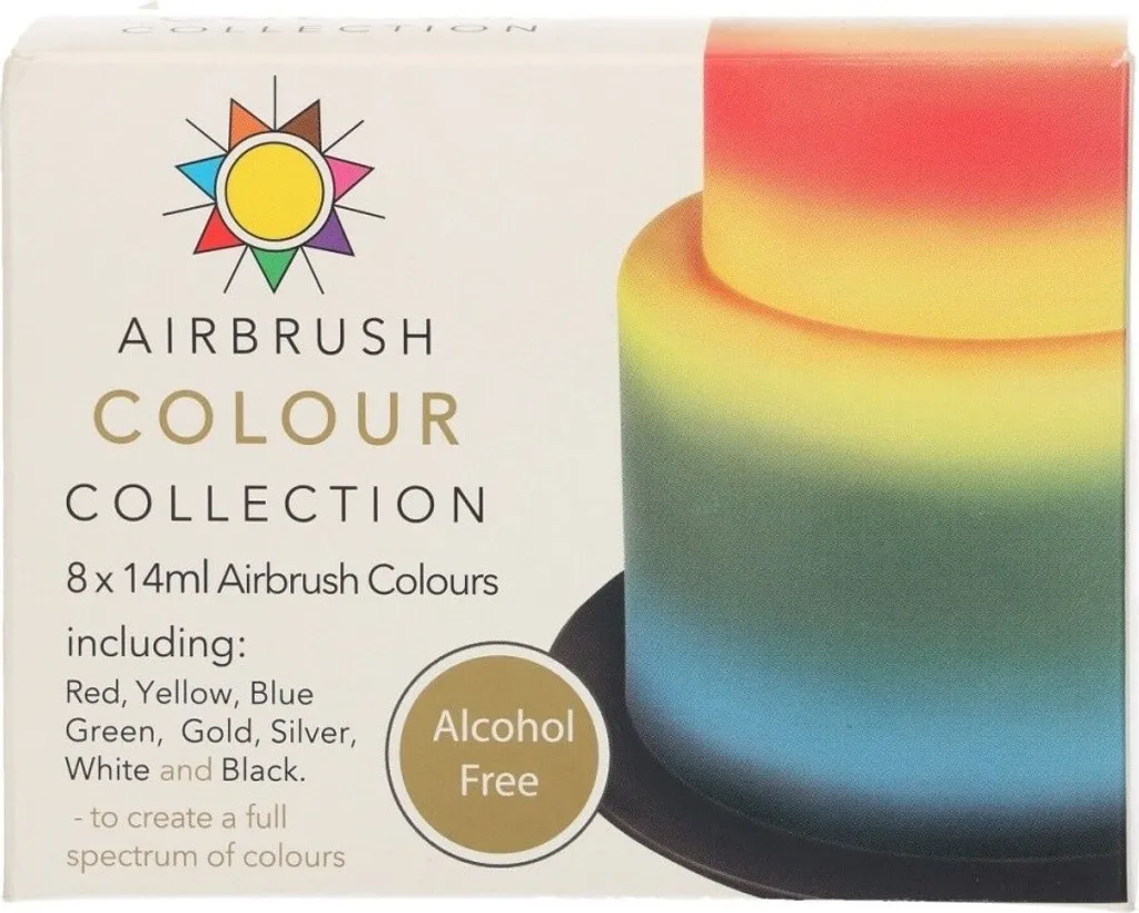 Sugarflair Airbrush Colors Multipack 8x14ml Alcohol-Free