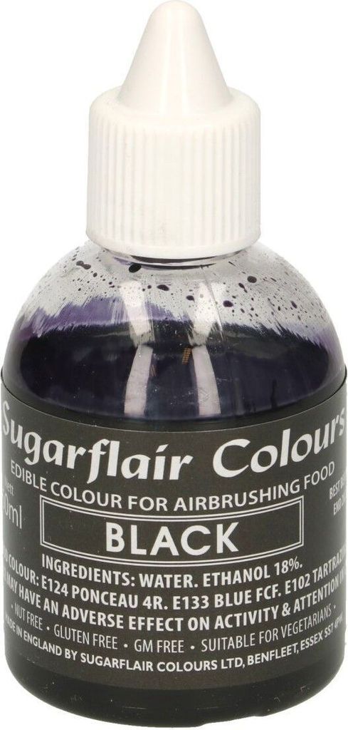 Sugarflair Airbrush Food Coloring Black 60ml