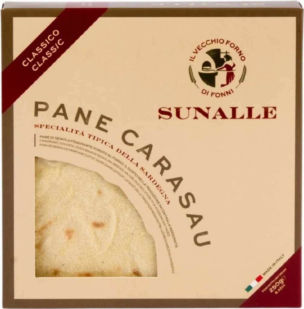 Sunalle Pane Carasau Classico, traditional thin shepherd's bread from Sardinia, 250g Il Vecchio Forno di Fonni