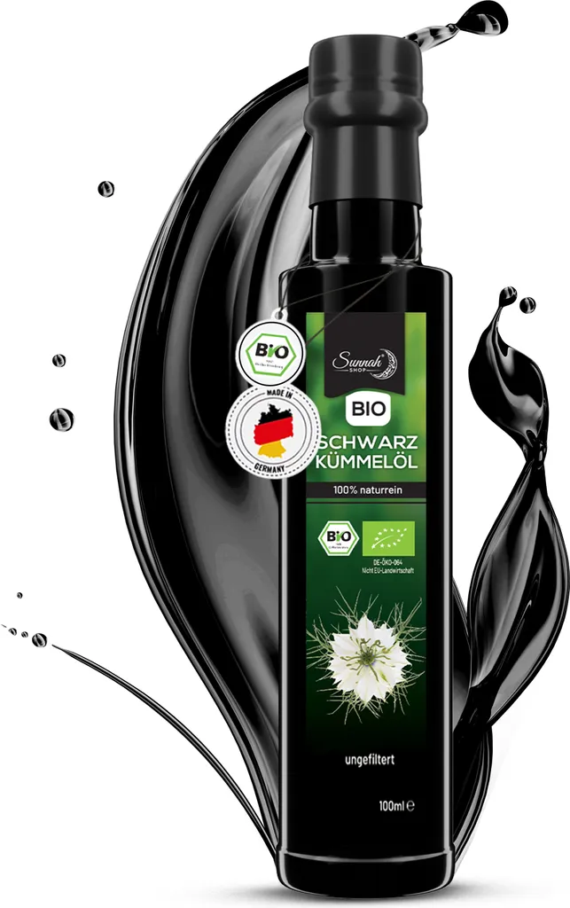 Sunnah Shop®Schwarzkümmelöl 100ml aus echten Nigella Sativa |Black seed oil | schwarzkümmelöl ungefiltert und kaltgepresst.