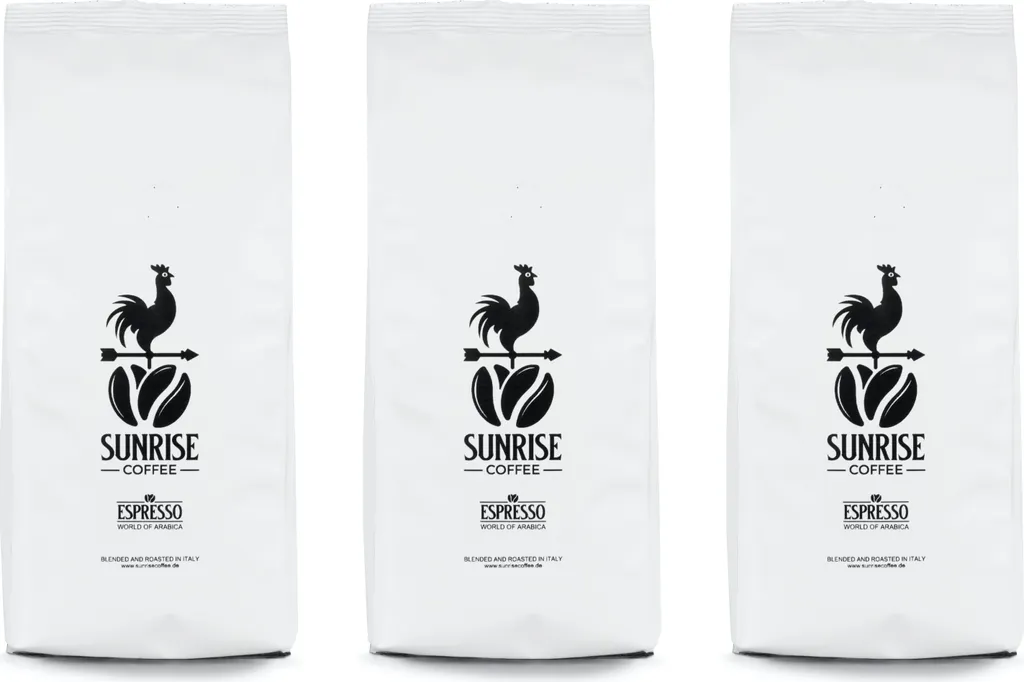SUNRISE COFFEE Espresso beans 3kg [World of Arabica] Fresh coffee beans World Blend Arabica coffee whole beans medium roasted Ideal for fully automatic machines and portafilters