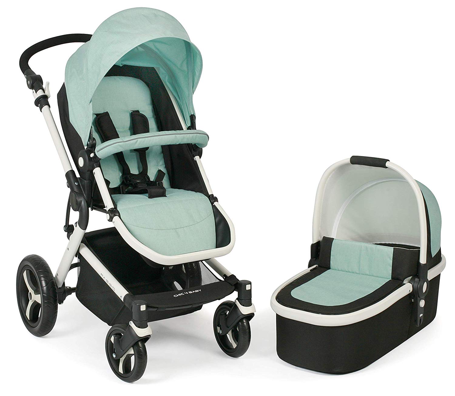 CHIC 4 BABY 163 66 Passo Combination Pushchair Including Baby Bath, Sports Seat and Maxi-Cosi Adapter, Mint Green