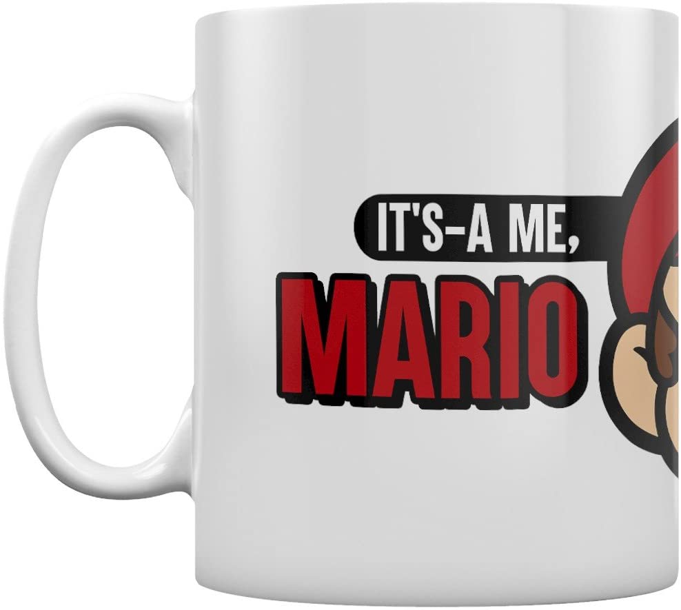 Nintendo Super Its A Me Mario Coffee Cups, Ceramic, Multi-Colour, 7.9 x 11 x 9.3 cm