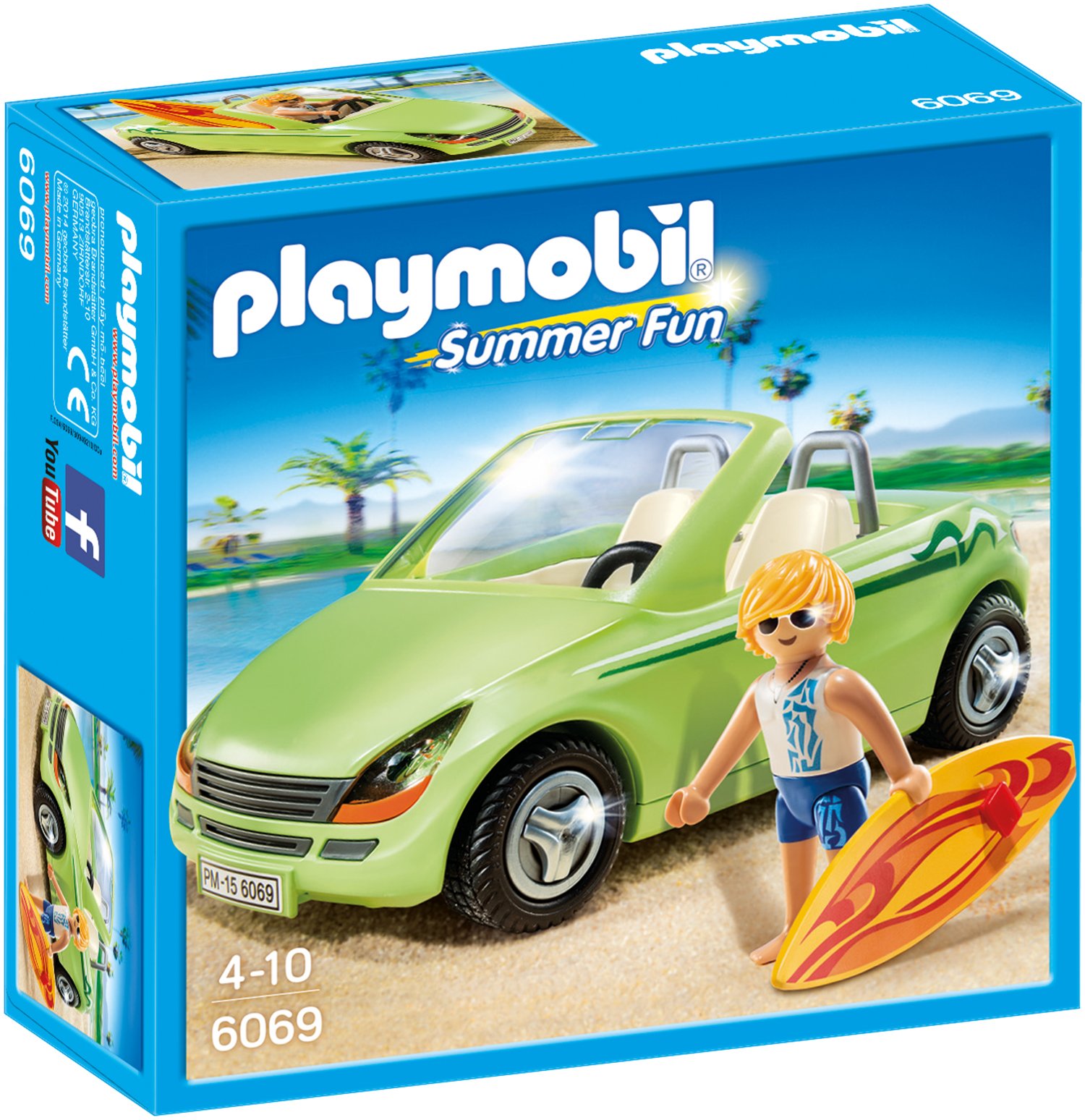 Playmobil Surfer Car Toy With Convertible