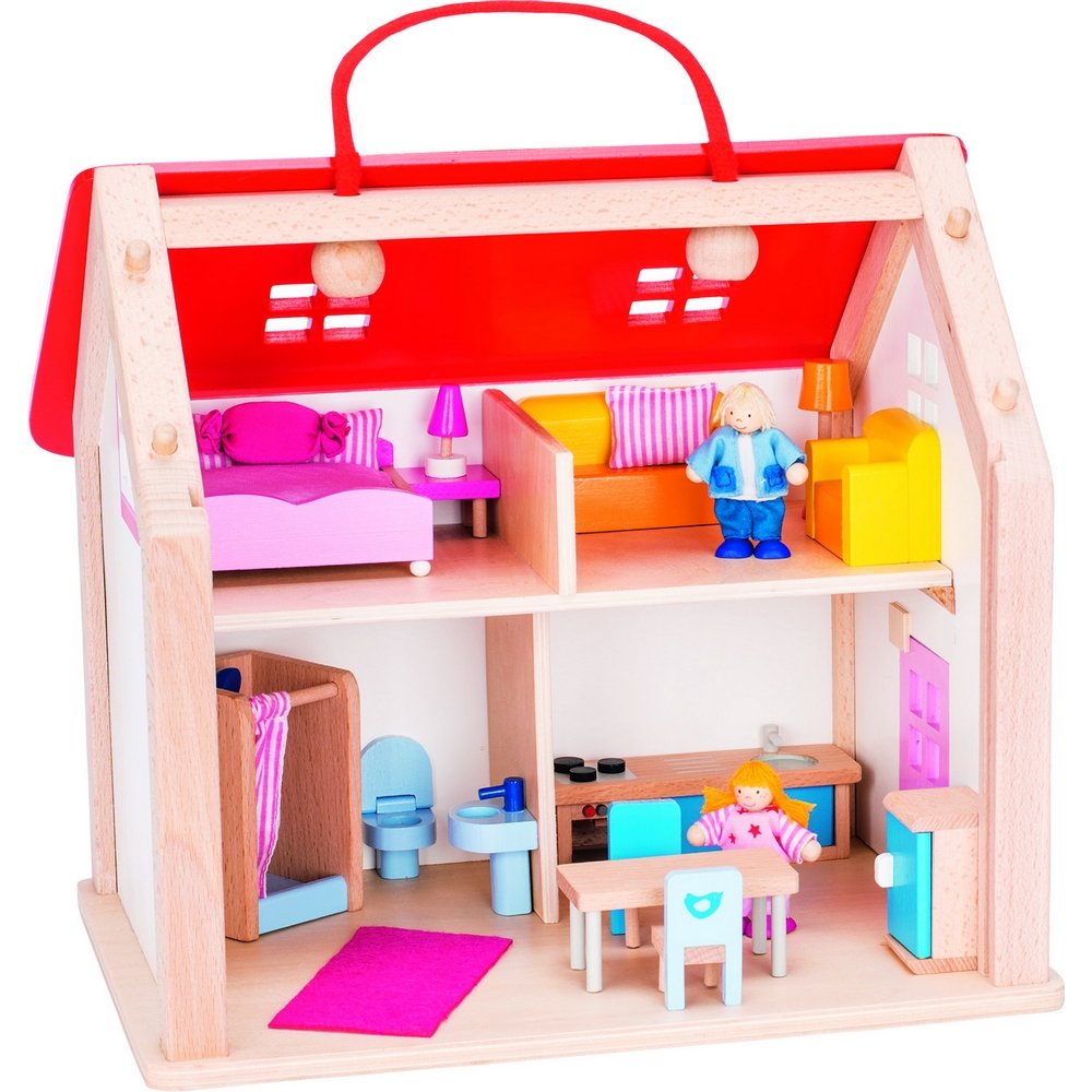 Goki Susibelle Wooden Suitcase Dolls House With Accessories