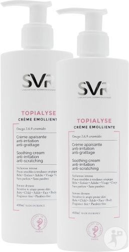 SVR Topialyse Soothing Cream Pump Bottle Duopack 2x400ml