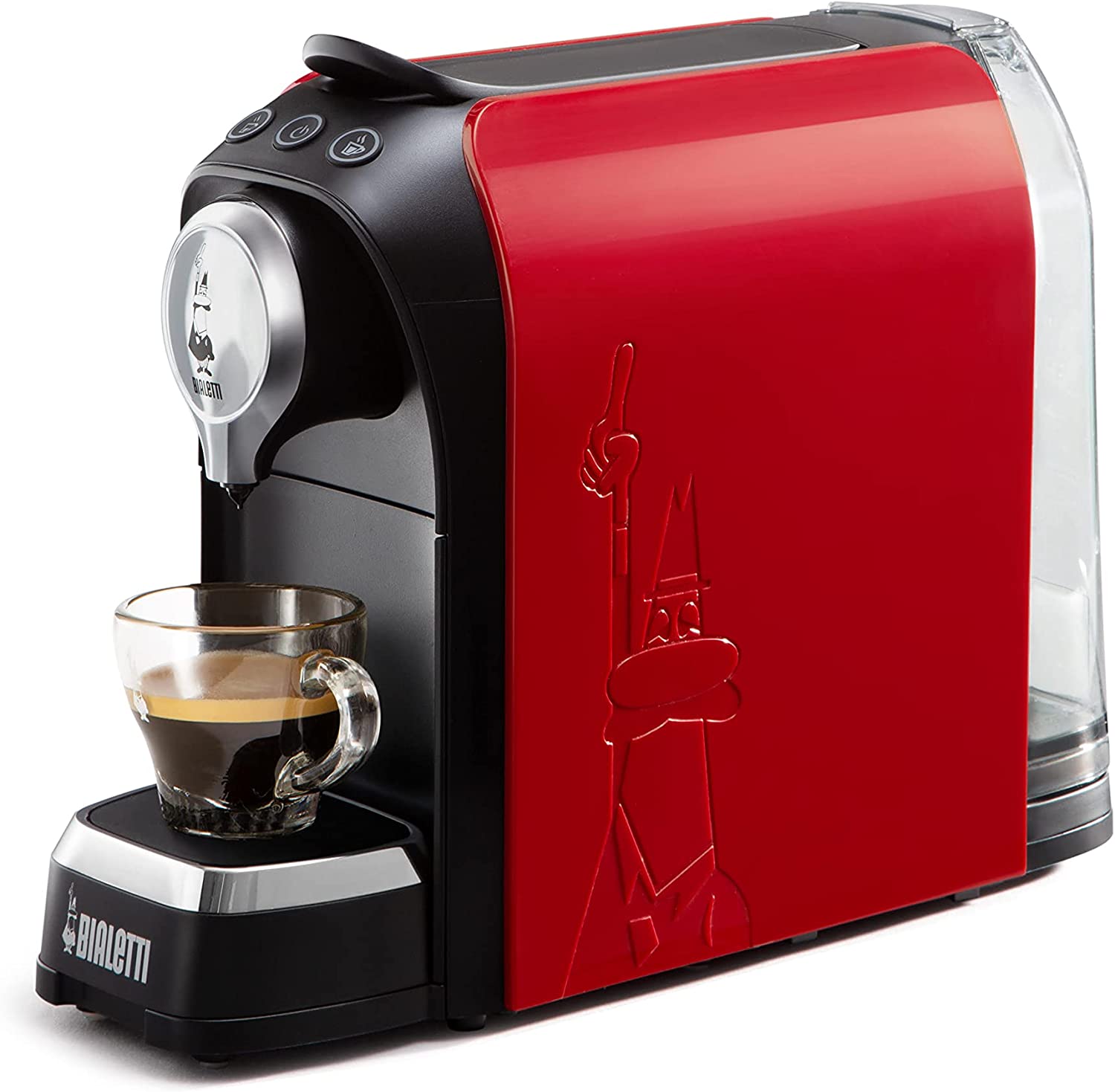 Bialetti Super Espresso coffee maker for aluminum capsules, 1200 W, red