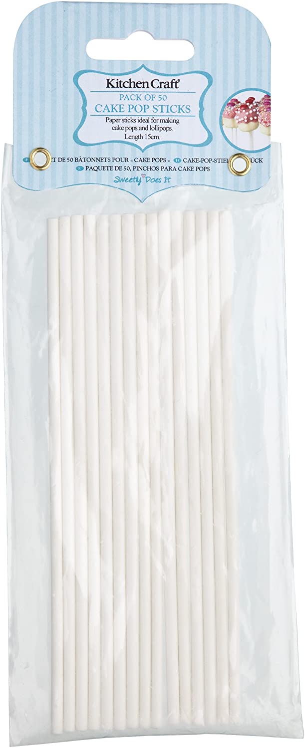 KitchenCraft Sweetly Does It 15 cm Cake Pop Sticks, Pack of 50